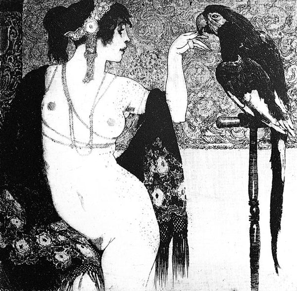 Norman Lindsay - Lady and Parrot