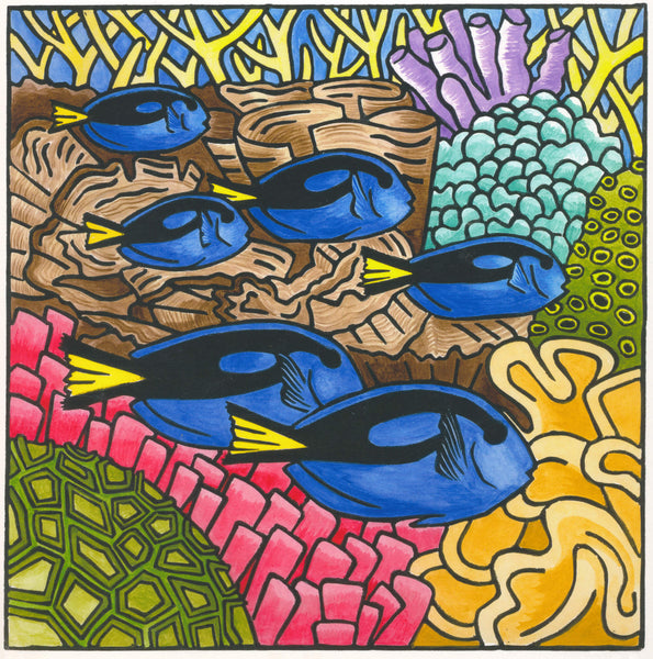 Lyn Randall - Reef 3 - Blue Tangs