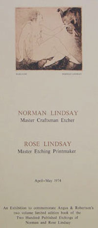 Norman Lindsay: Master Craftsman Etcher and Rose Lindsay: Master Etching Printmaker