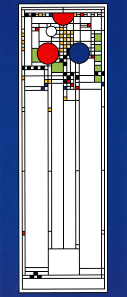 Frank Lloyd Wright - Art Glass Triptych Window (blue)