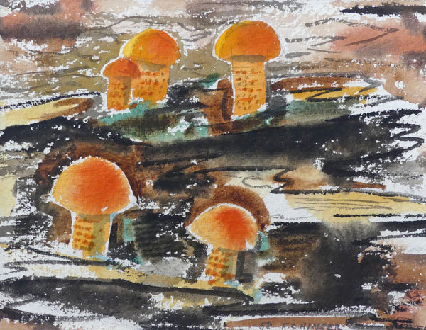 Frank Hinder - Watercolour - Mushrooms I